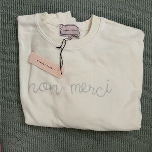 Lingua Franca Cream Sweatshirt Brand New XL